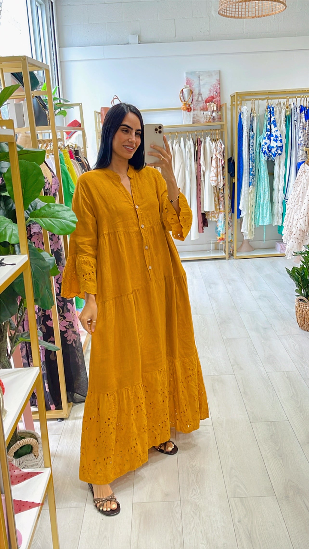 Riana Linen Long Dress