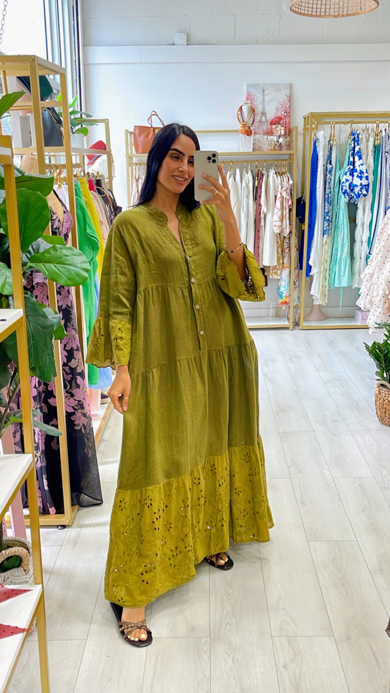 Riana Linen Long Dress