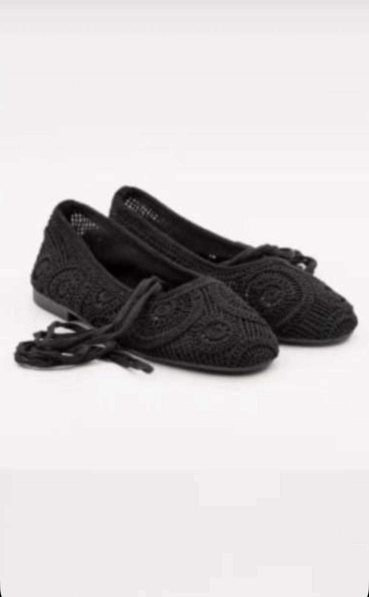Crochet Balerina Black Shoes