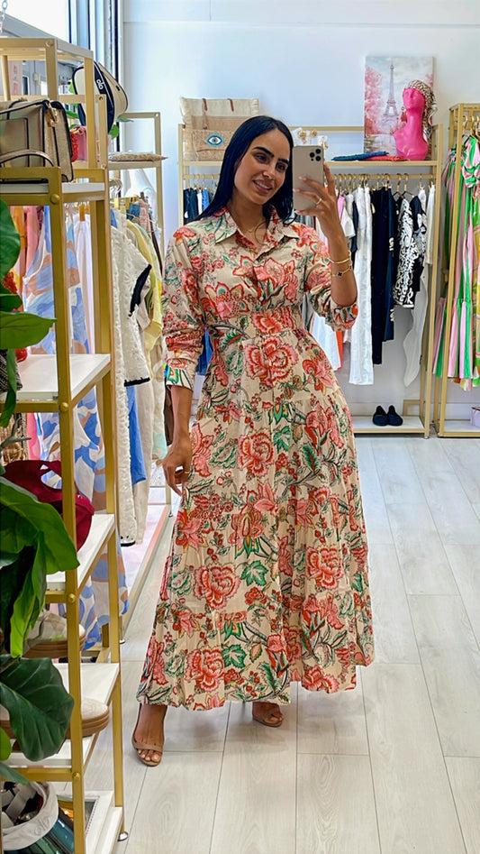 Meredith Peony Dress Cream