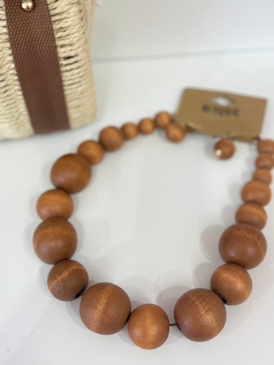 Wood Necklace Set