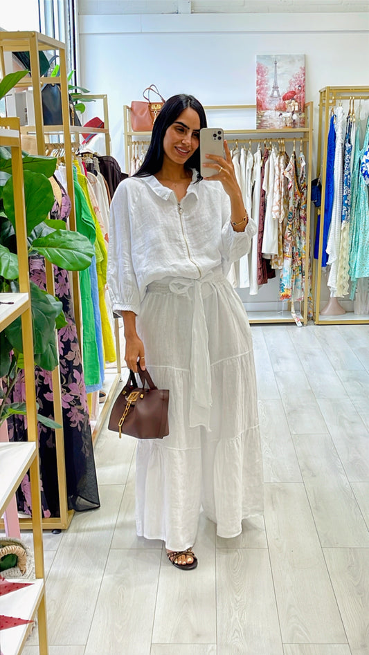 Olivia Linen Jacket Zipper