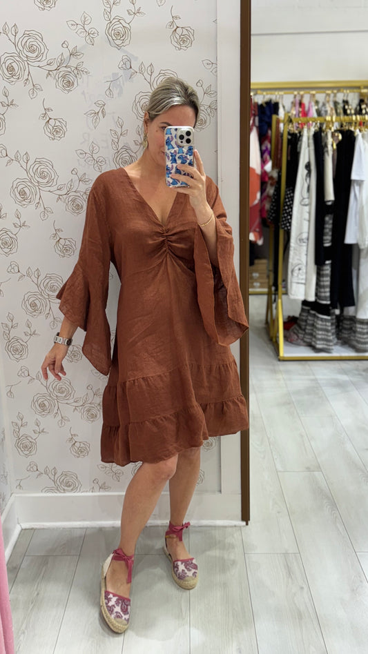 Flavia Linen  Dress