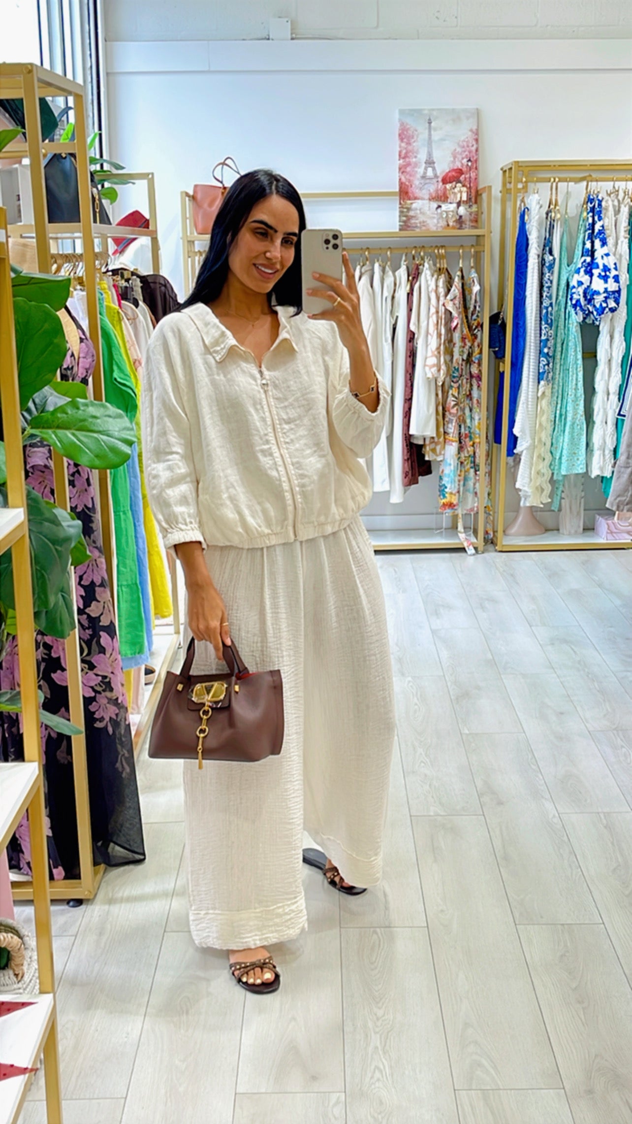 Olivia Linen Jacket Zipper